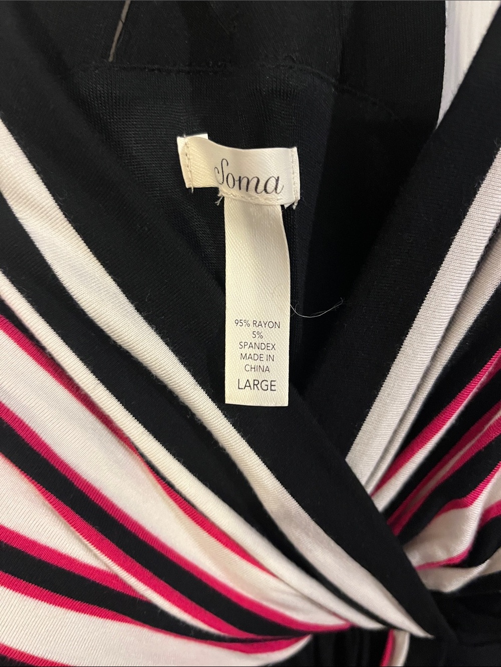 Soma Black Maxi Dress with White and Pink Stripes - Picture 2 of 3